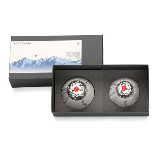 NOUSAKU “TATEYAMA” GUINOMI SAKE CUP PAIR SET – HANDCRAFTED 100% TIN COUPLE GIFT SET