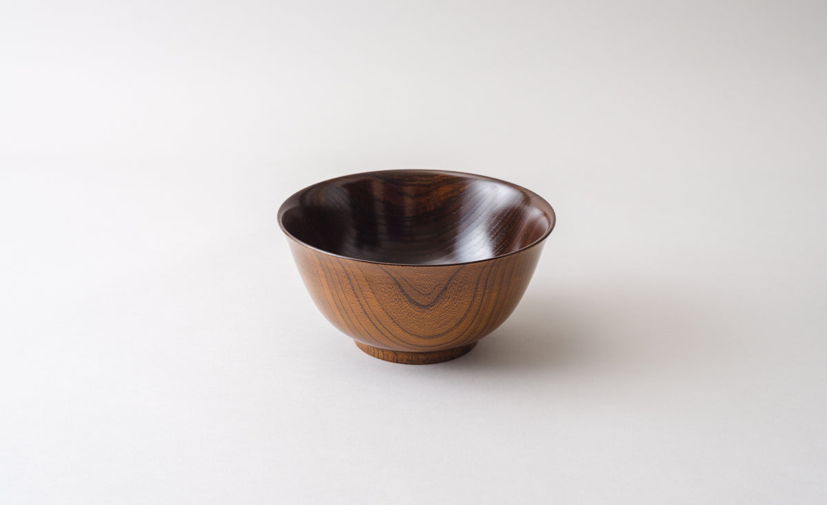 YAMANAKA LACQUERWARE SOUP BOWL KEYAKI SURI