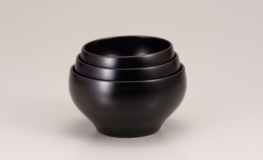 YAMANAKA LACQUERWARE SAKURA ROUND BOWL BLACK(S SIZE)