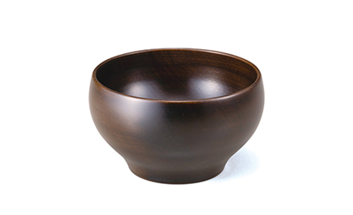 YAMANAKA LACQUERWARE SAKURA ROUND BOWL DARK BROWN (M SIZE)