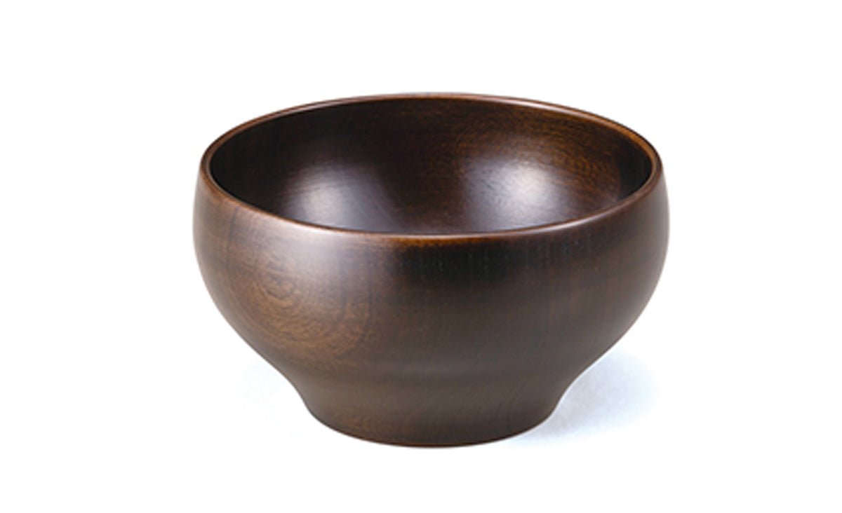 YAMANAKA LACQUERWARE SAKURA ROUND BOWL DARK BROWN (L SIZE)