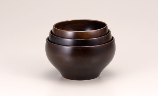YAMANAKA LACQUERWARE SAKURA ROUND BOWL DARK BROWN (S SIZE)