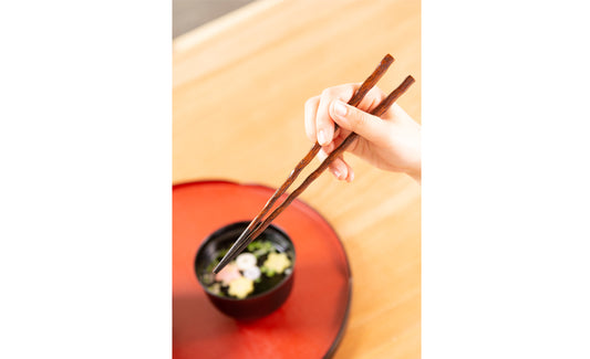 YAMANAKA LACQUERWARE - KEYAKI SPIRAL CHOPSTICKS –GREEN FINISH (NON-SLIP) 23CM