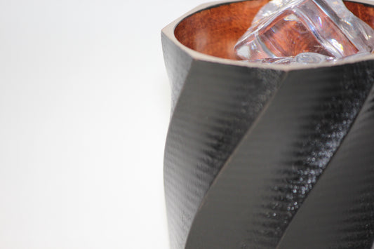 YAMANAKA LACQUERWARE MAPLE(KAEDE) ROCK CUP – SPIRAL BLACK