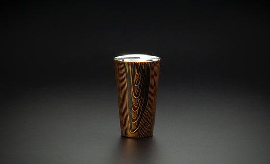YAMANAKA LACQUERWARE URUSHI POLISHED CUP DOUBLE-WALLED (MODERN) SERIES STRAIGHT CUP - EBONY