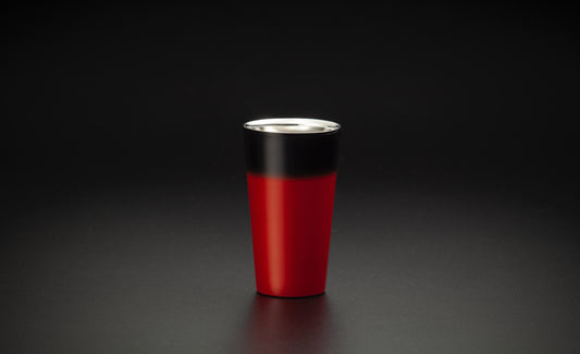 YAMANAKA LACQUERWARE URUSHI POLISHED CUP DOUBLE-WALLED SAI SERIES STRAIGHT CUP - RED SAI