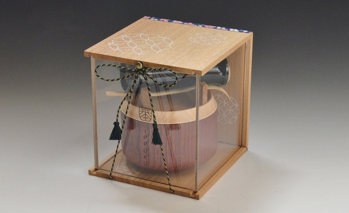 YAMANAKA LACQUERWARE DECORATIVE FOLD UNFINISHED WOOD (NATURAL) FLORAL SHIPPŌ