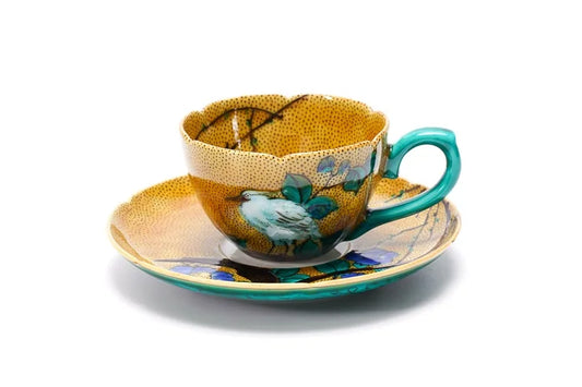 KUTANI WARE CUP & SAUCER COFFEE CUP YOSHIDAYA /TAMEKICHI MITSUI