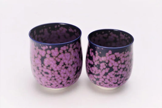 JAPANESE ARITA YUNOMI SET CHERRY BLOSSOM CREST / SHINEMON KLIN
