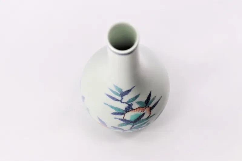 ARITA WARE POMEGRANATE DESIGN FLOWER VASE – IMAEMON KILN | JAPANESE PORCELAIN ART
