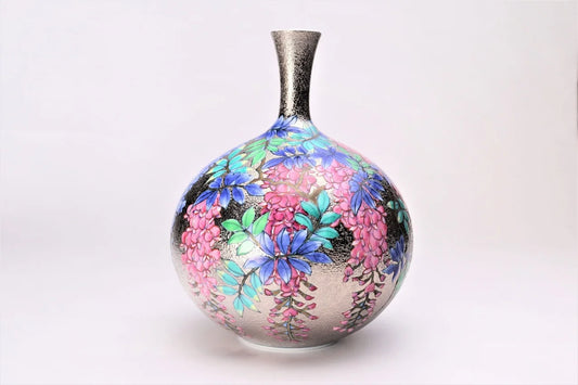 ARITA WARE PLATINUM WISTERIA MINI FLOWER VASE / KINRYU KILN