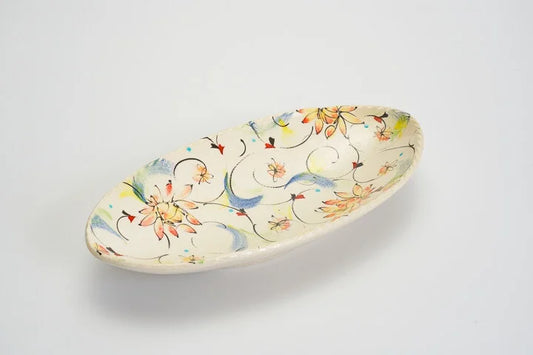 KUTANI WARE OVAL PLATE AYAKA RED / KOKUZOU KLIN