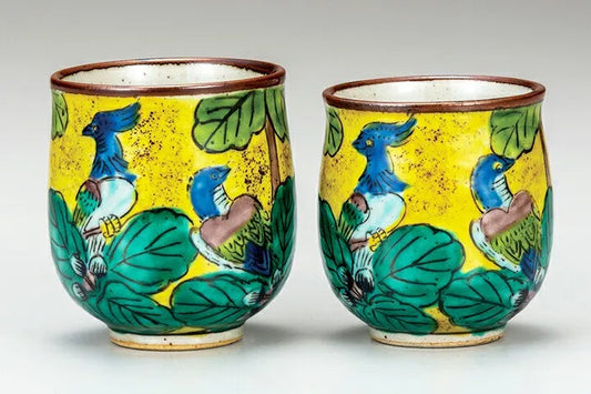 JAPAN KUTANI YUNOMI SET JAPANESE TEACUP(YOSHIDAYA STYLE)