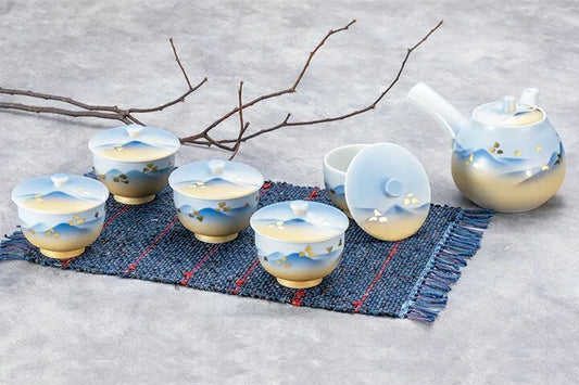 KUTANI JAPANESE TEA SET LIDDED TEA SET RENZAN