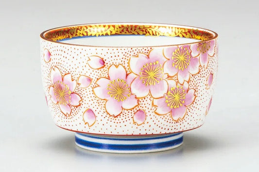 KUTANI WARE GUINOMI KINRANDE SAKURA BY YOSHINORI FUKUDA