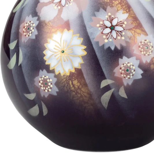 JAPANESE FLOWER VASE KUTANI DANCE OF SUNLIT FLOWERS