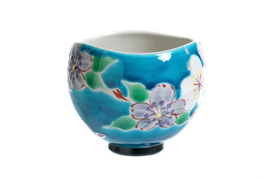 KUTANI WARE IPPUKU BOWL CHERRY BLOSSOM BANQUET - BLUE / KOKUZOU KILN