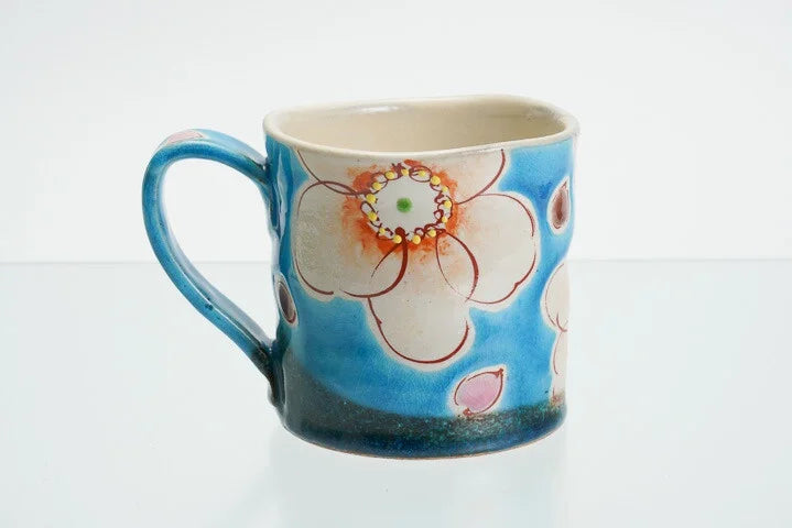 KUTANI JAPANESE MUG CUP TURKISH FLOWER ULALA /KOKUZOU KLIN