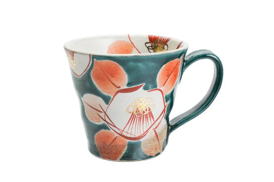 KUTANI WARE MUG CUP YŪSAI TSUBAKI /KOKUZOU KLIN