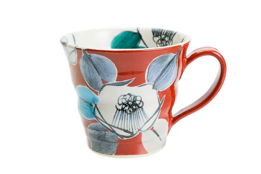 KUTANI JAPANESE MUG CUP KOSOME TSUBAKI AKA /KOKUZOU KLIN