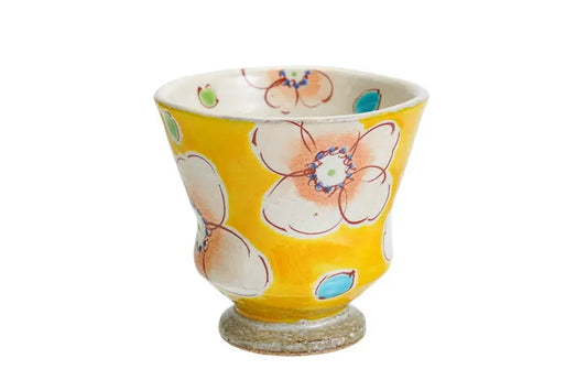 KUTANI JAPANESE YUNOMI YELLOW BLOOM ULALA/KOKUZOU KLIN