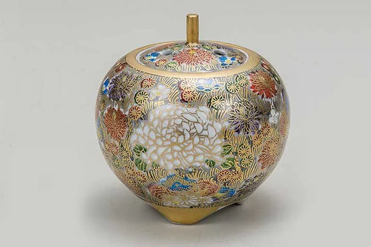 HONKIN-HANAZUME KUTANI JAPANESE INCENSE BURNER/SHINZAN