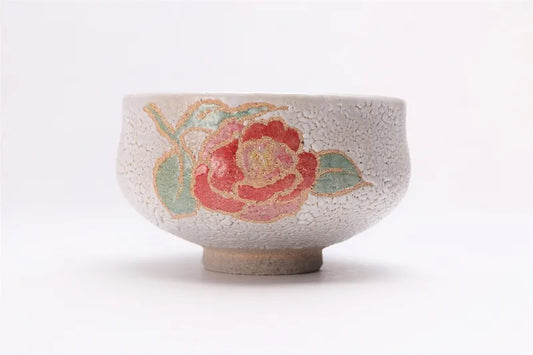 JAPANESE ARITA KAIRAGI CAMELLIA MATCHA BOWL (WITH WOODEN BOX)