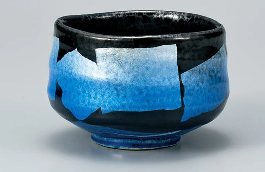 KUTANI WARE MATCHA BOWL (CHAWAN) - GINSAI DESIGN, TRADITIONAL JAPANESE CERAMIC ART