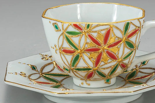 KUTANI WARE CUP & SAUCER(HANABOU)//SHIHO AIKAWA