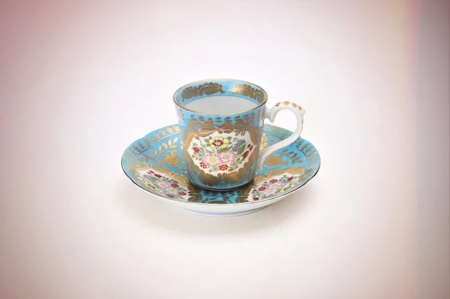 JAPANESE ARITA WARE ESPRESSO CUP (NISHIKI JADE VERSAILLES) / KOURAKU KILN