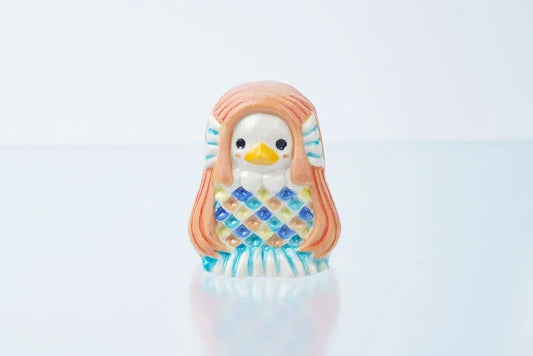 JAPANESE KUTANI WARE EPIDEMIC PROTECTION! AMABIE FIGURINE – PINK|TRADITIONAL JAPANESE CRAFT FIGURINE
