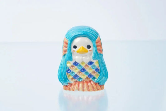 JAPANESE KUTANI WARE EPIDEMIC PROTECTION! AMABIE FIGURINE – LIGHT BLUE|TRADITIONAL JAPANESE CRAFT FIGURINE