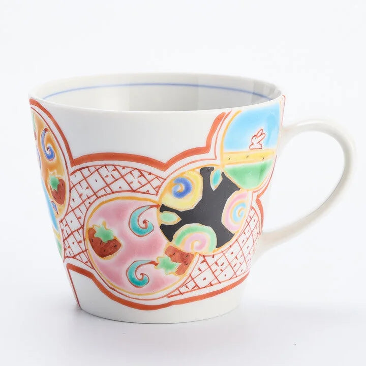 KUTANI WARE MUG FUKUJU PATTERN /GINSYUU KLIN