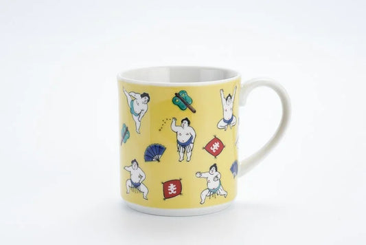 KUTANI WARE MUG – HAND-PAINTED ‘SUMO WRESTLER’ DESIGN BY SEIKO KILN