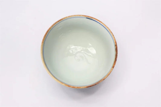 JAPANESE ARITA WARE DARK KARAKUSA TEA CUP (LARGE) FACET-CUT / FUKUSEN KILN