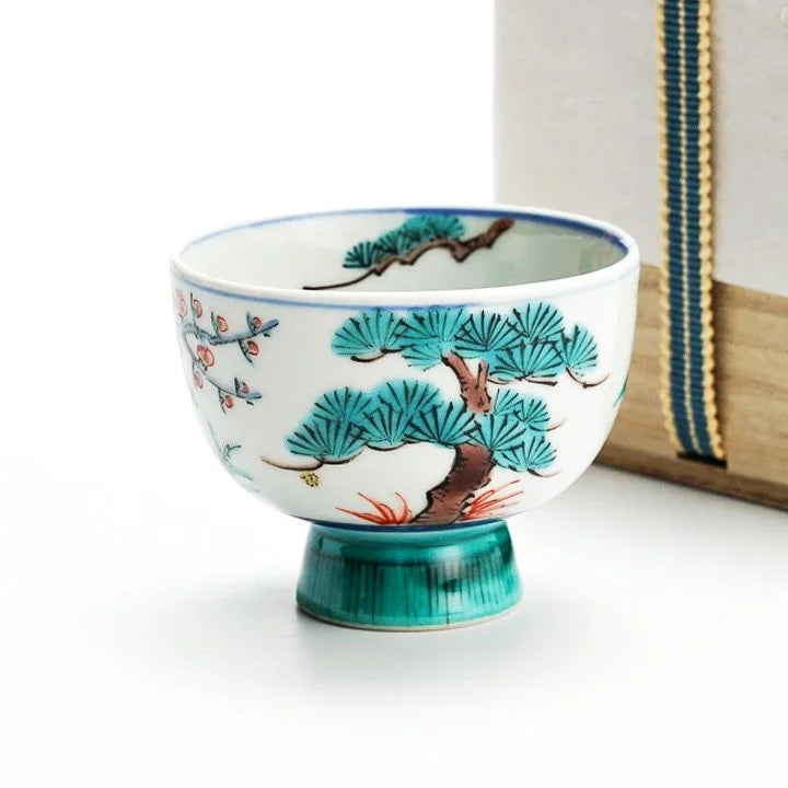 KUTANI WARE JAPANESE GUINOMI SYOCHIKUBAI DESIGN BY TAMEKICHI MITSUI