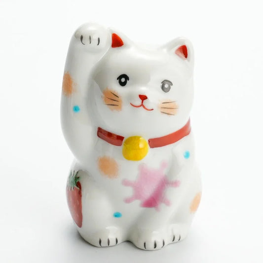 KUTANI WARE LUCKY CAT(MANEKI NEKO) STRAWBERRY / KOKUZOU KLIN