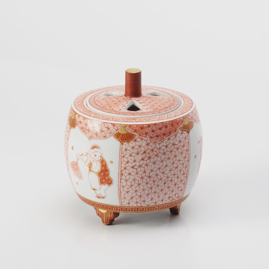 KUTANI WARE INCENSE BURNER KARAKO MOTIF/REIKO FUKUSHIMA