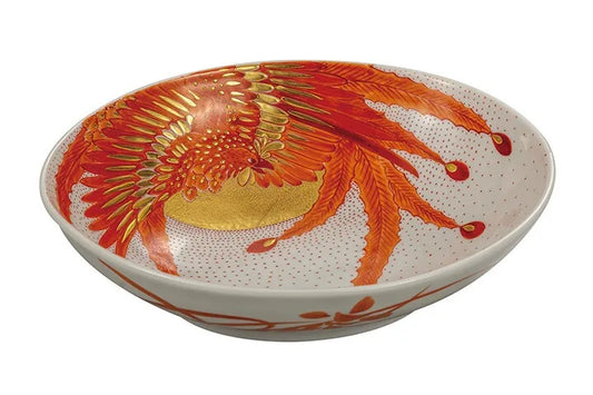 KUTANI WARE BOWL – AKAE RED PHOENIX DESIGN BY YOSHINORI FUKUDA