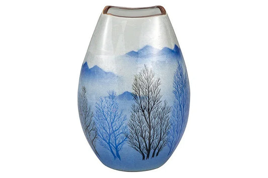 JAPANESE FLOWER VASE KUTANI SILVER-GLAZED GROVE