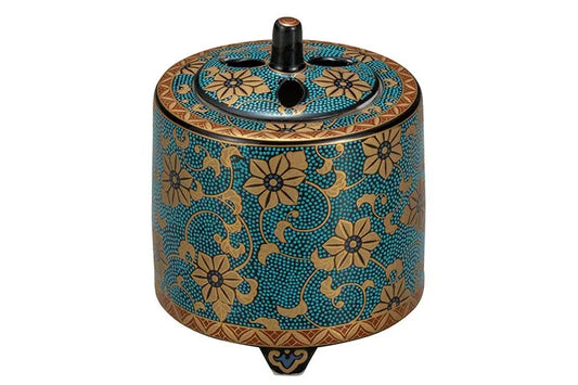AOCHIBU KUTANI INCENSE BURNER , TRADITIONAL JAPANESE CERAMIC ART