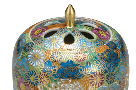 JAPANESE INCENSE BURNER KUTANI KIN HANAZUME