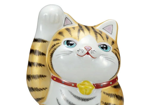 KUTANI WARE LUCKY CAT(MANEKI NEKO) KINSAI