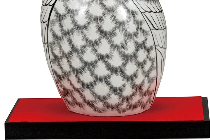 KUTANI WARE OWL FIGURINE WHITE