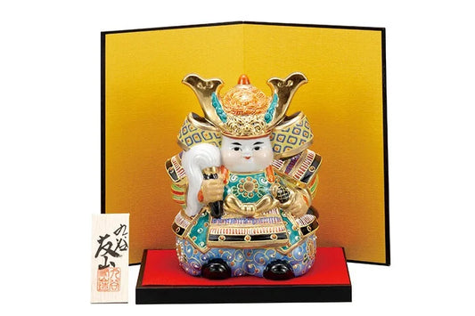 KUTANI WARE SAMURAI DOLL – 6-INCH MUSHA FIGURE “MORI” (GIFT BOX INCLUDED)