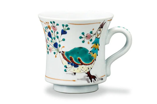KUTANI WARE MUG CUP PEACOCK /YASUSHI YAMACHIKA