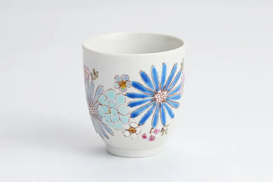 YUNOMI JAPAN KUTANI FLOWER BLUE/ IROEKUTANI YUU