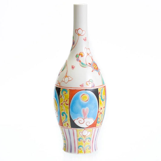 KUTANI JAPANESE FLOWER VASE HANA GEKKO/GINSYUU KLIN