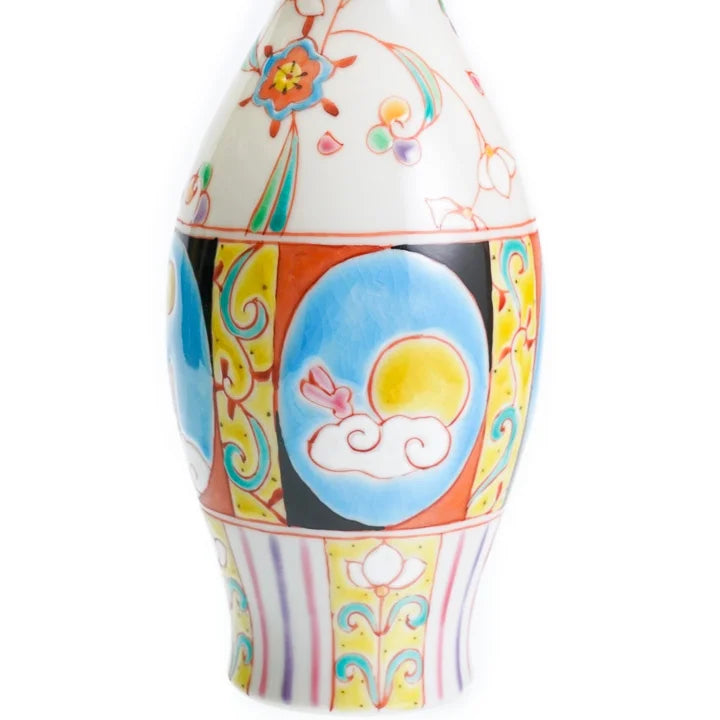 KUTANI JAPANESE FLOWER VASE HANA GEKKO/GINSYUU KLIN