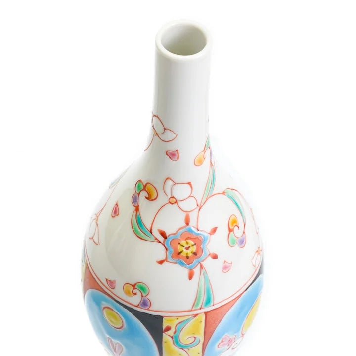 KUTANI JAPANESE FLOWER VASE HANA GEKKO/GINSYUU KLIN